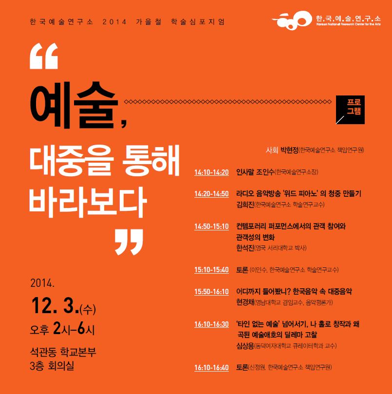 한국예술연구소 2014심포지엄